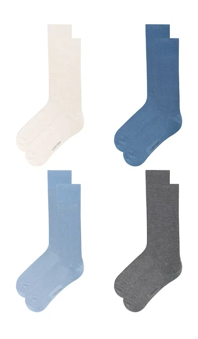 Calvin Klein 4 Pack Rayon Bamboo Dress Crew Socks