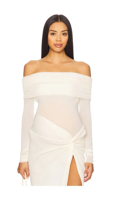 Bumpsuit Off The Shoulder Mesh Top
