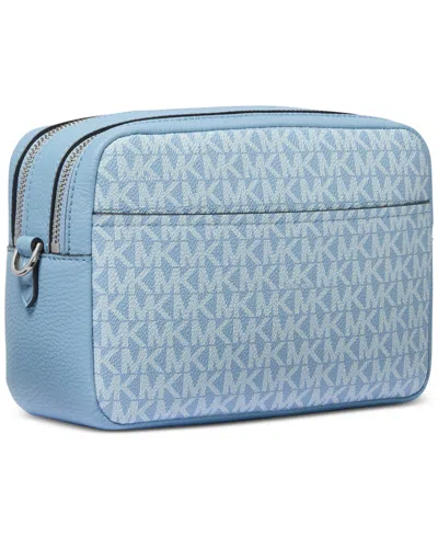 Michael Kors Michael  Bryant Medium Double Zip Chain Camera Crossbody In Blue