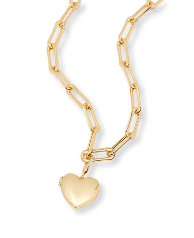 Brook & York Gold Plated Cami Heart Short Pendant Locket Necklace