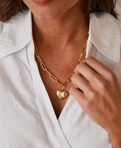 Brook & York Gold Plated Cami Heart Short Pendant Locket Necklace