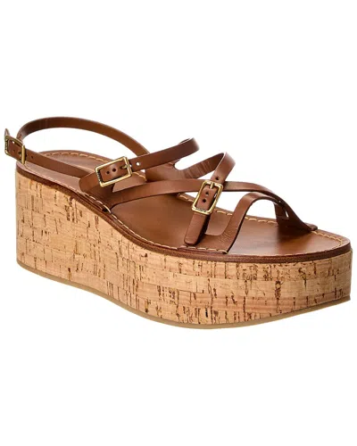 Tod's Tods Logo Leather Wedge Sandal