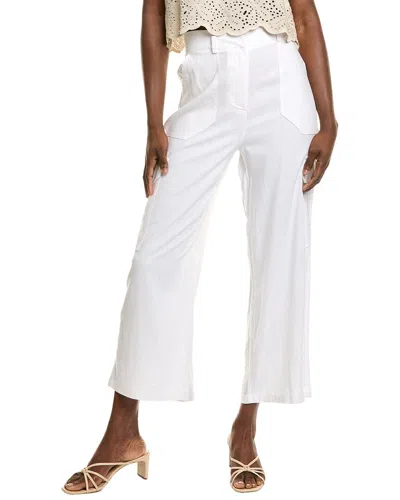 Ellen Tracy Linen-blend Cargo Pant In White