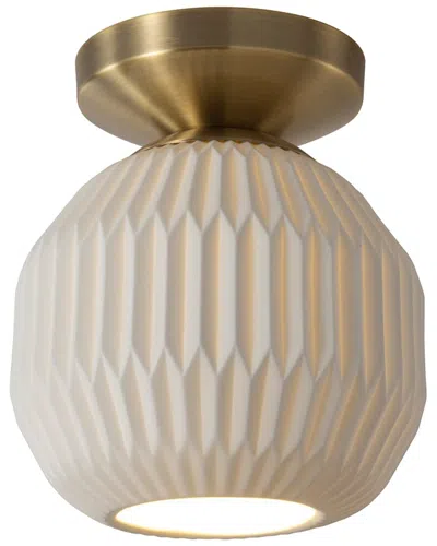 Nova Of California Moraga Bone Porcelain Semi-flush Mount Ceiling Light In Pattern