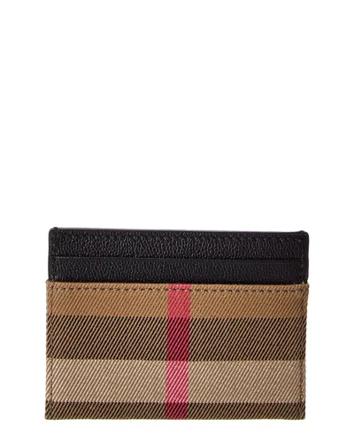 Burberry Check Canvas & Leather Card Case In Multi