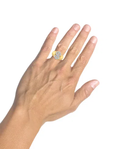 Macy's Men's Diamond Dollar Sign Ring (1/3 Ct. T.w.) In 14k Gold-plated Sterling Silver