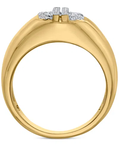 Macy's Men's Diamond Dollar Sign Ring (1/3 Ct. T.w.) In 14k Gold-plated Sterling Silver