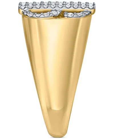 Macy's Men's Diamond Dollar Sign Ring (1/3 Ct. T.w.) In 14k Gold-plated Sterling Silver