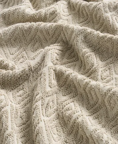 John Robshaw Maze Solid Texture Cotton Hand Towel, 30" X 20" In Neutral