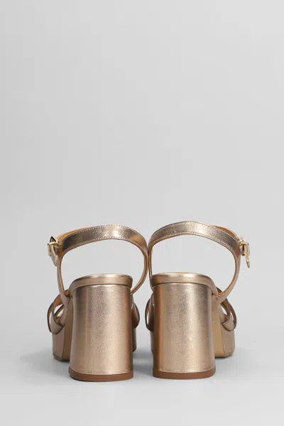 Pedro Miralles 80mm Crossover Platform Sandals In Gold