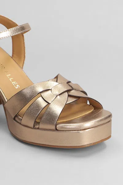 Pedro Miralles 80mm Crossover Platform Sandals In Gold