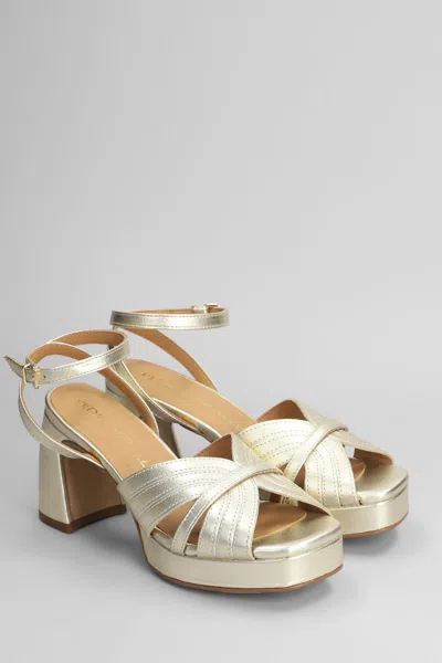 Pedro Miralles 80mm Crossover Platform Sandals In Gold