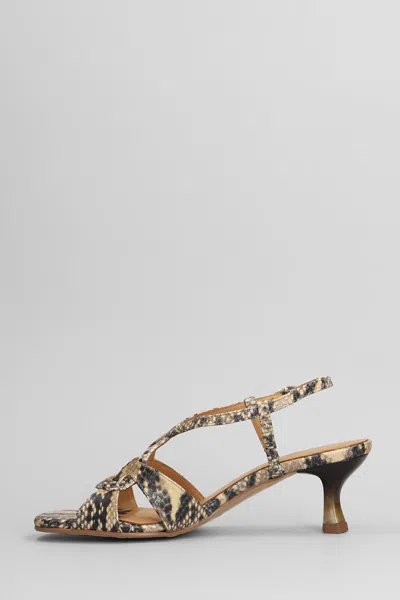 Pedro Miralles 60mm Snakeskin-effect Crisscross Sandals In Neutral