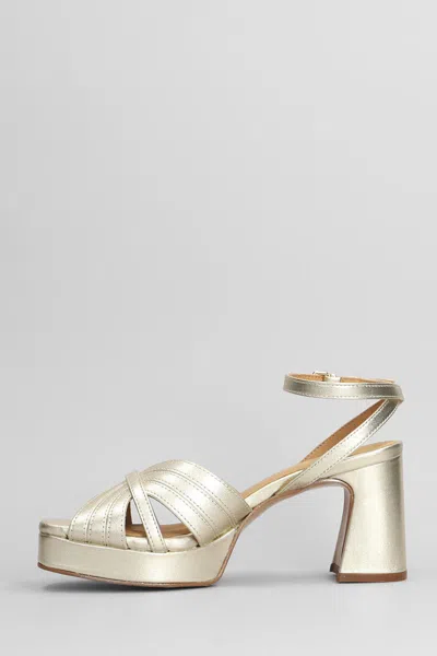 Pedro Miralles 80mm Crossover Platform Sandals In Gold