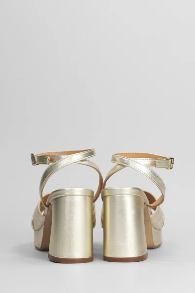 Pedro Miralles 80mm Crossover Platform Sandals In Gold