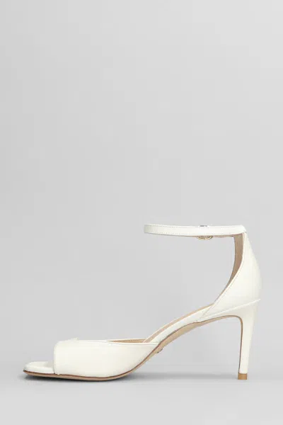 Stuart Weitzman Nudistia Sandals With Square Head And High Heels In Neutral