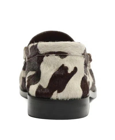 Schutz Tyche Calf Hair Penny Loafers In Brown