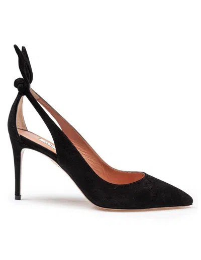 Aquazzura Bow Tie 105mm Leather Pumps