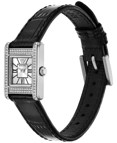 Emporio Armani Women's Black Leather Strap Watch 20mm