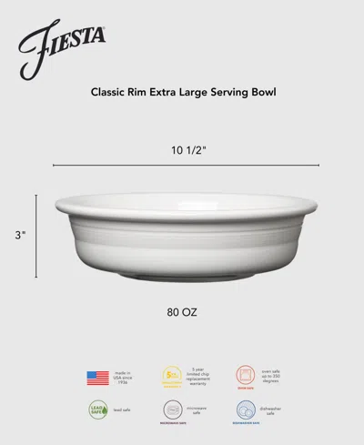 Fiesta Linen Classic Rim Extra Large Serving Bowl 80-oz. In Neutral