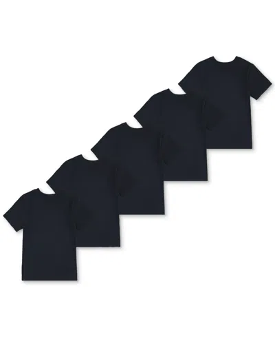 Polo Ralph Lauren Big Boys Crewneck Undershirts, 5 Pack In Black