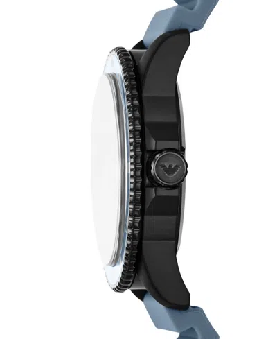 Emporio Armani Men's Blue Silicone Strap Watch 42mm