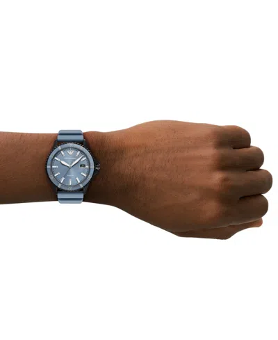 Emporio Armani Men's Blue Silicone Strap Watch 42mm