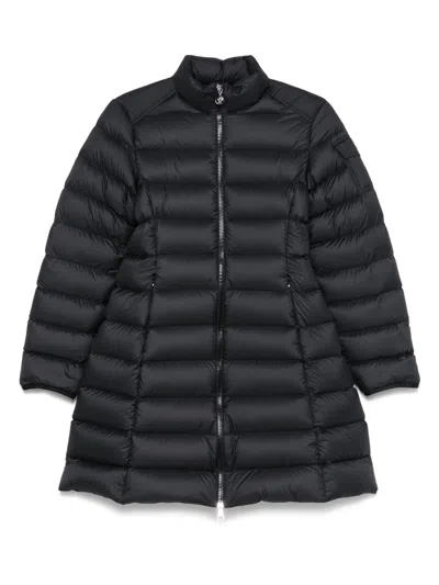 Moncler Puffer Jacket Long High Collar In Blue