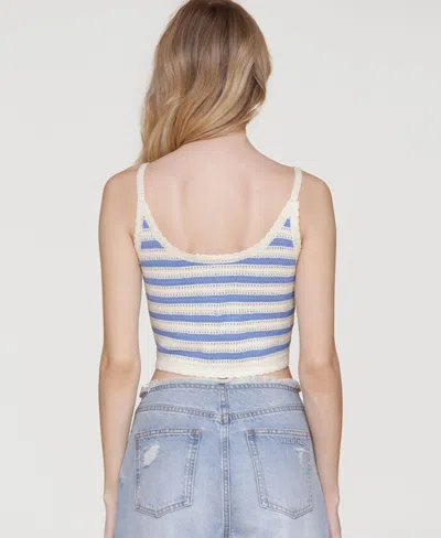 Avec Les Filles Women's Cropped Crotchet Heart Top