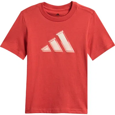Adidas Originals Adidas Kids' Cotton Crew Graphic T-shirt In Brown
