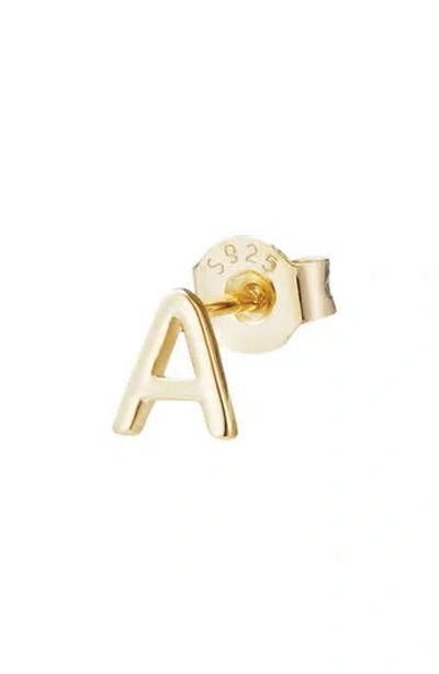 Adornia Fine 14k Gold Vermeil .925 Sterling Silver Single Initial Stud Earring