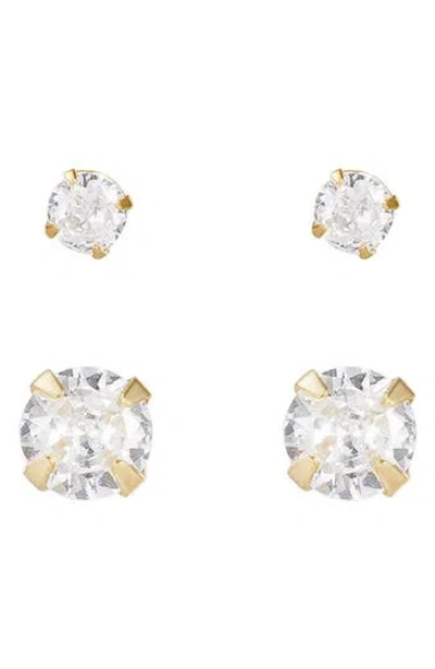 Adornia Fine Set Of 2 Assorted Solitaire Crystal Stud Earrings