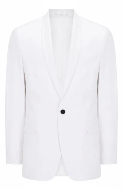 Ron Tomson Shawl Collar Formal Jacket In White