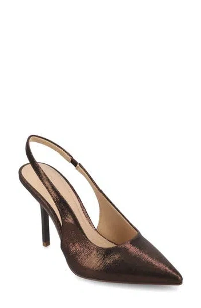 Journee Collection Women's Elenney Pointed Toe Slingback Pumps In Brown