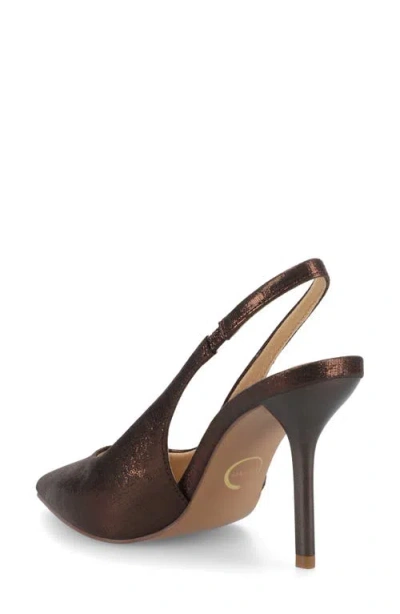 Journee Collection Women's Elenney Pointed Toe Slingback Pumps In Brown