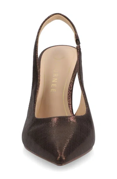 Journee Collection Women's Elenney Pointed Toe Slingback Pumps In Brown