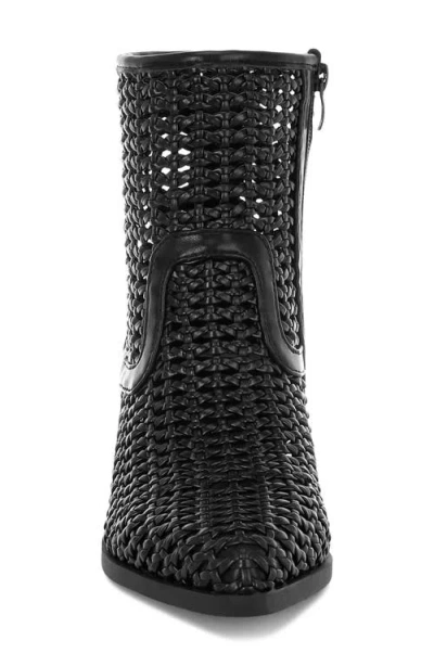 Rag & Co Artisole Woven Block Heel Boot In Black
