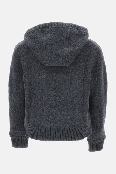 Thom Browne Zip Up Hoodie In Wool