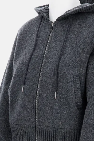 Thom Browne Zip Up Hoodie In Wool