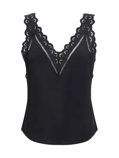 Isabel Marant Fradela Guipure Lace-trimmed Poplin Tank In Black