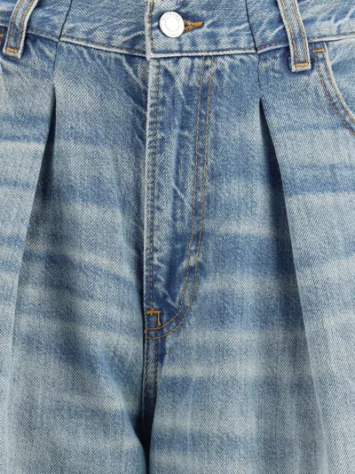 Haikure Wide-leg Denim Trousers Front Pleats