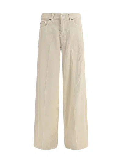 Haikure Wide Leg Corduroy Cotton Pants In Neutral