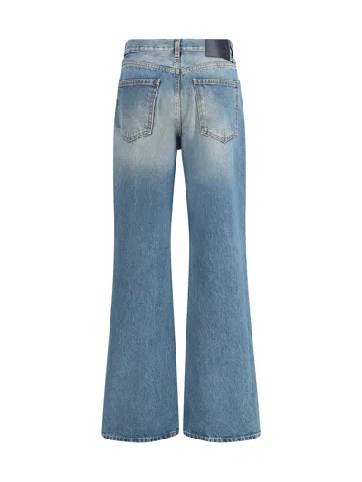 Haikure Wide-leg Denim Trousers Faded Effect In Blue