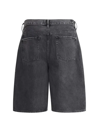 7 For All Mankind Five-pocket Belt-loops Shorts In Black