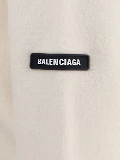 Balenciaga Cropped Sweater With Logo Patch In Wool Blend