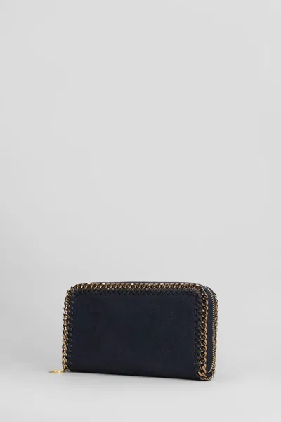 Stella Mccartney Falabella Wallet In Blue Polyester