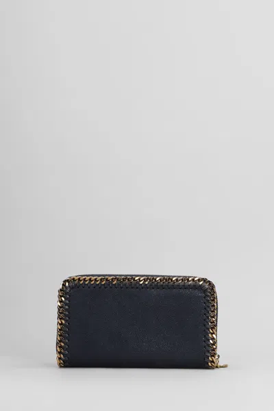 Stella Mccartney Falabella Wallet In Blue Polyester