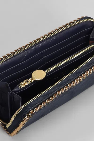 Stella Mccartney Falabella Wallet In Blue Polyester