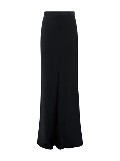 Max Mara Flowing Skirt In Envers Satin In Black