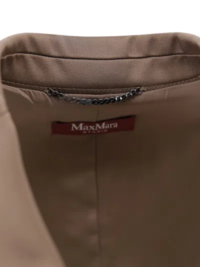 Max Mara Sleveless Jacket In Brown